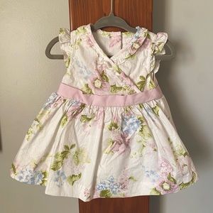 NWT Janie & Jack Baby Girl Floral Dress with a Bow 0-6 months